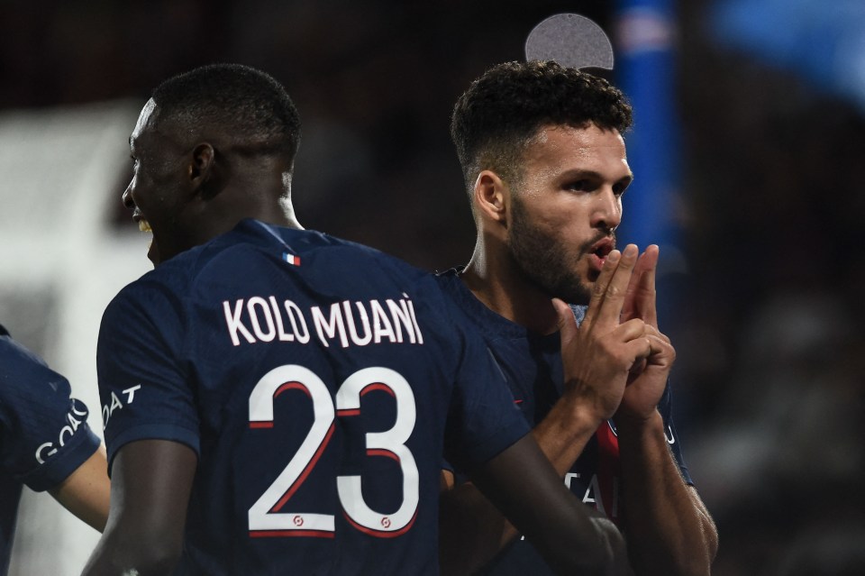 Kolo-Muani and Goncalo Ramos are up front for PSG