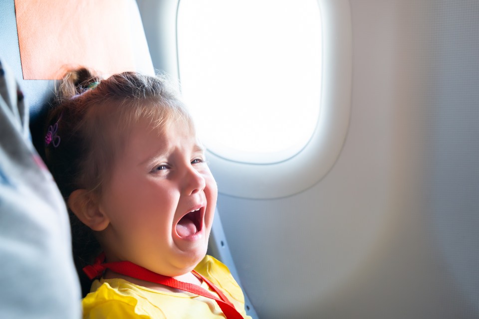 Young kids are most likely to have a tantrum 27 minutes and 48 seconds into the flight, research claims