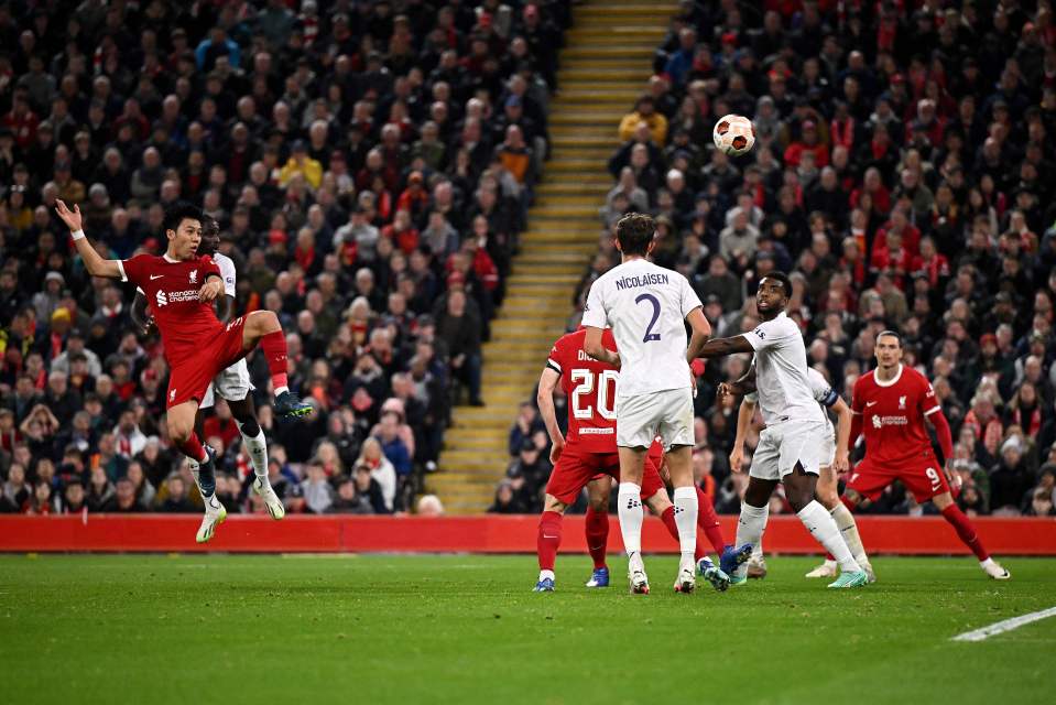 Wataru Endo scored a header to restore Liverpool's lead