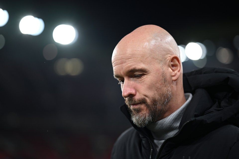 Ten Hag is under mounting pressure at Man Utd after finishing bottom of their Champions League