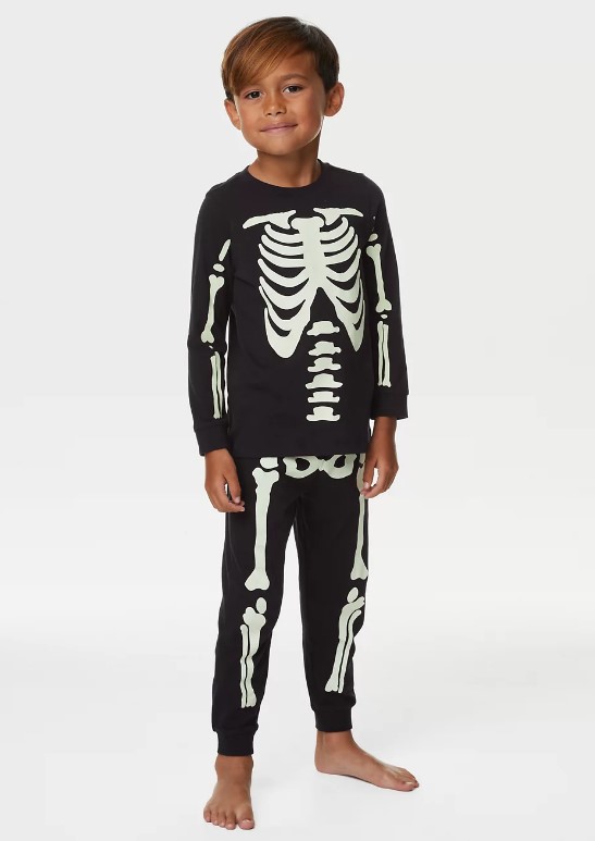 Marks and Spencer glow in the dark skeleton pyjama