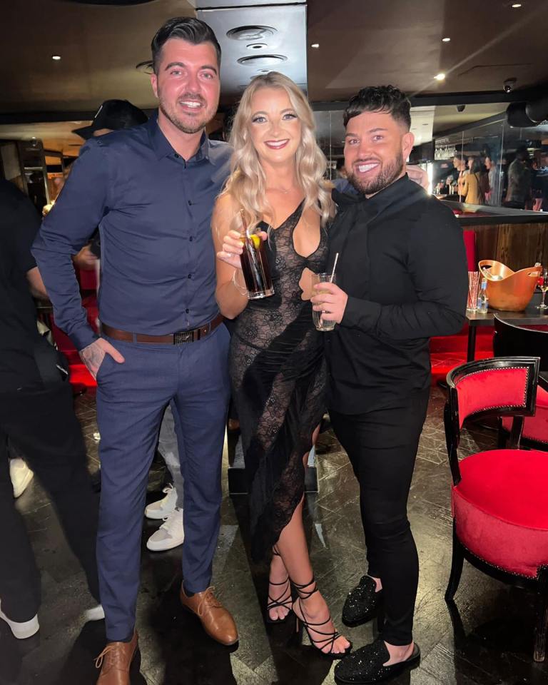 Ros, Luke and Mark were all smiles at the club