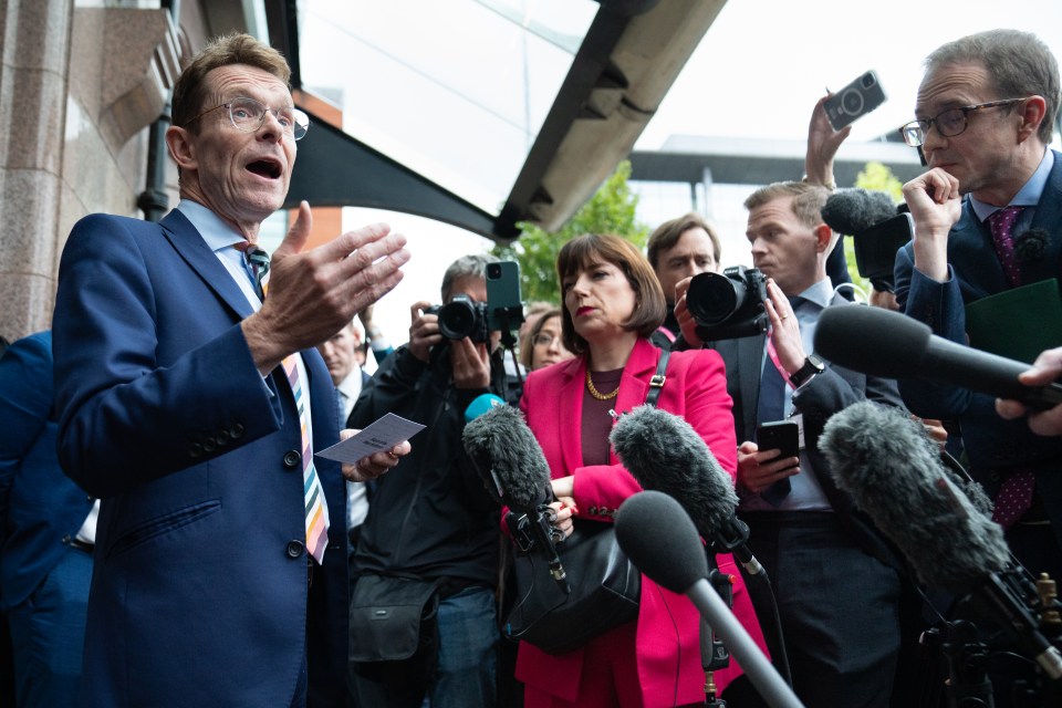 Mayor of the West Midlands Andy Street speaks to the media about HS2 during the Conservative Party annual conference in Manchester