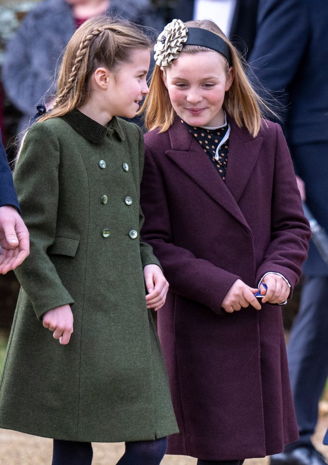 Princess Charlotte and Mia Tindall share a joke