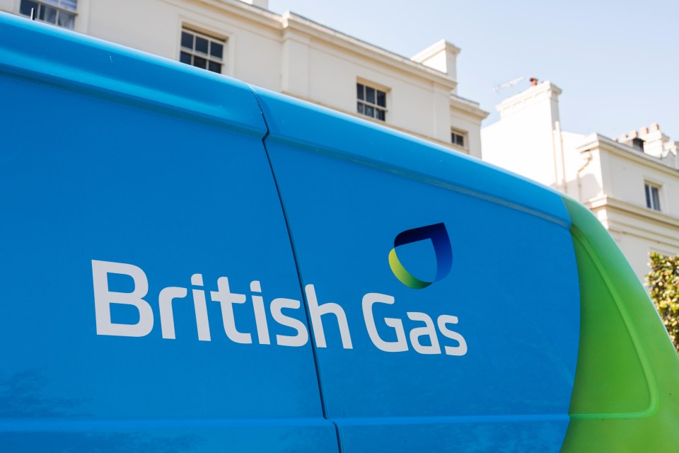 a british gas van is parked in front of a building