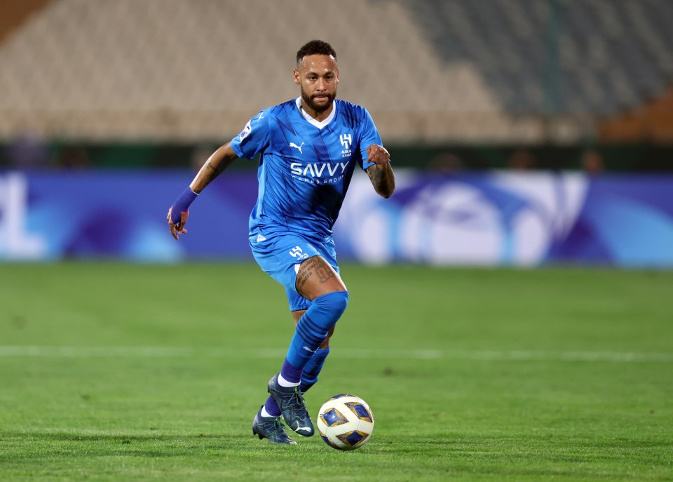 Neymar currently plays for Al-Hilal in Saudi Arabia