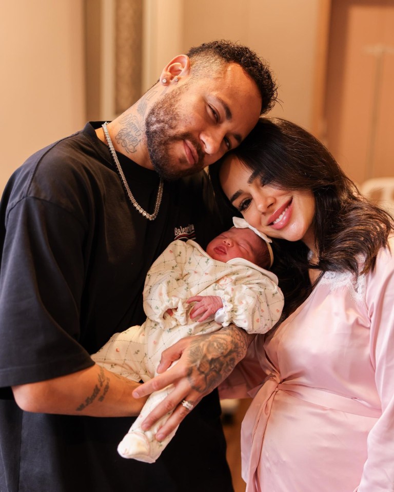 Neymar and girlfriend Bruna have announced the birth of their baby girl