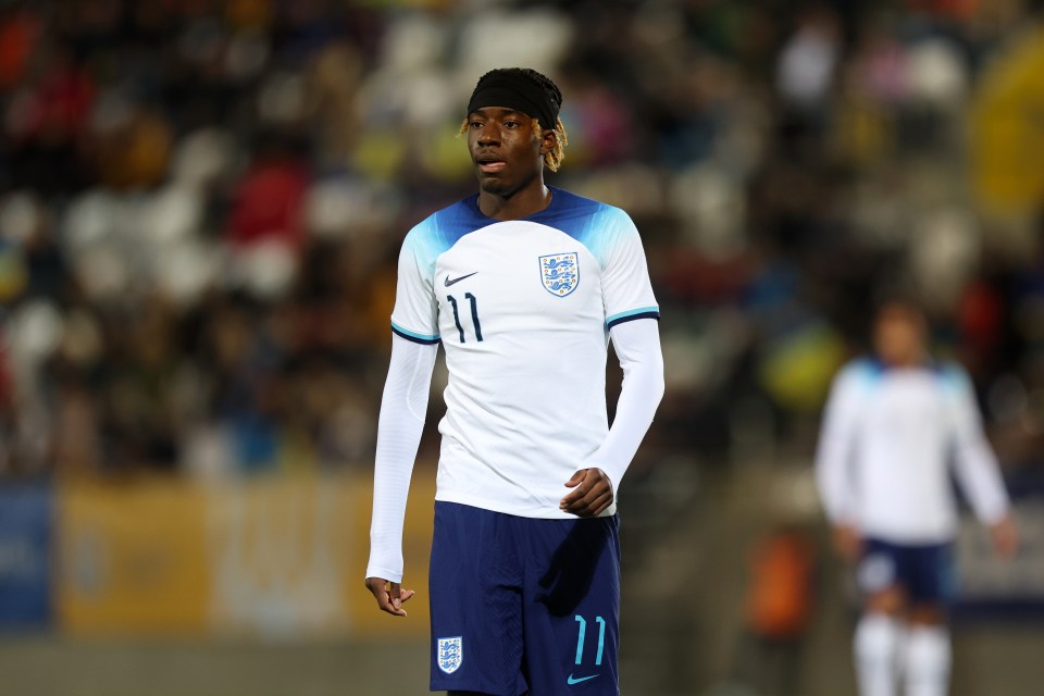 Noni Madueke was hailed by Chelsea fans after scoring a stunner for England's U21s