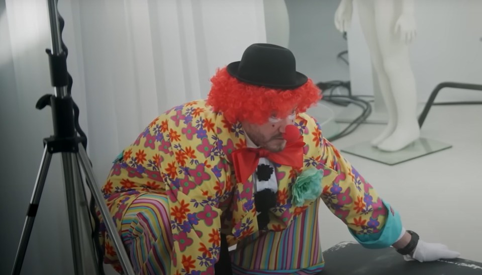 This former Arsenal star is unrecognisable as a clown on his Danish TV show