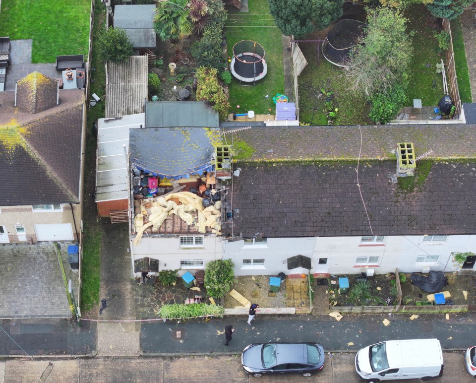 The roof of a Littlehampton property was ripped off in a 'tornado' last night