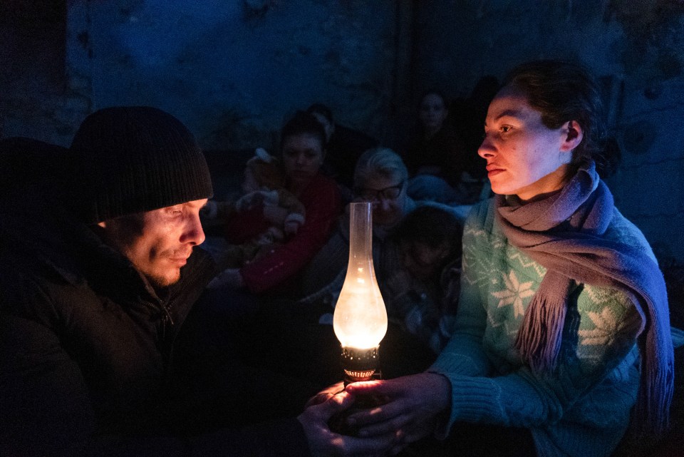 Locals only have an oil lamp for light as they cower in youth theatre