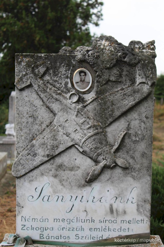 The grave of Sandor Beregssaszy who was killed in his Messerschmitt as he battled 1,000 US warplanes