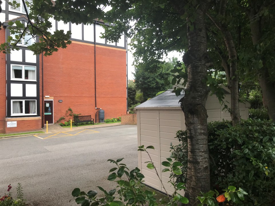 The 8x6ft shed sits in her parking space outside her block of flats