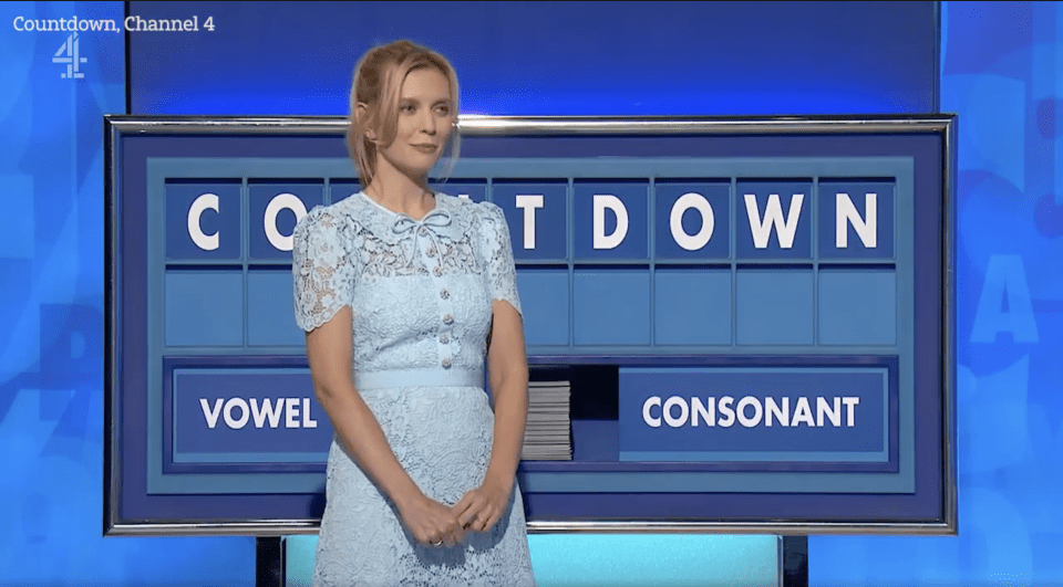 The lady in question is Countdown's Rachel Riley