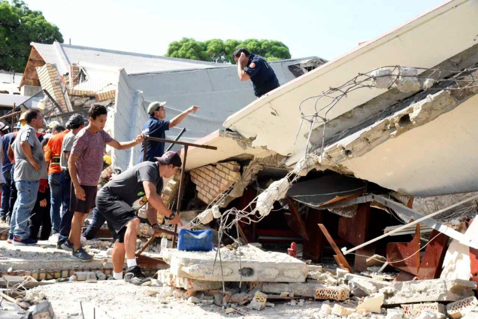 60 people were left injured after the roof collapsed on Sunday