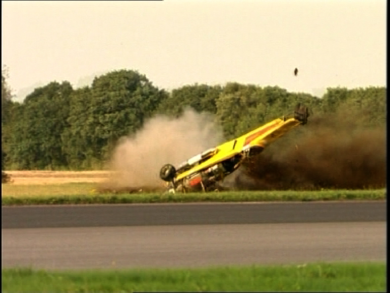 Scenes from a near fatal jet car crash involving Richard Hammond