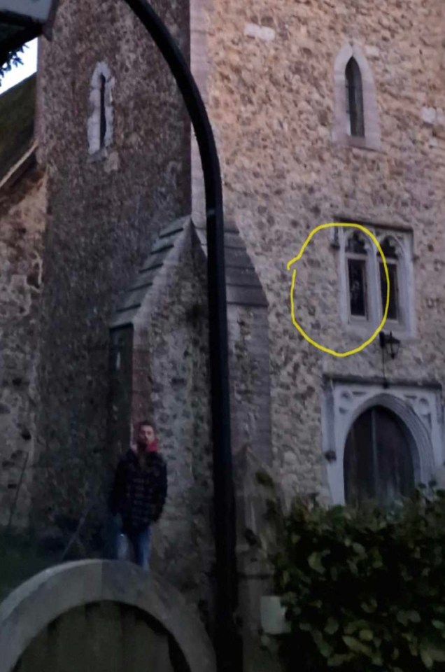 A picture sent in to Andrew's team to investigate, which appears to show something odd in the church's window