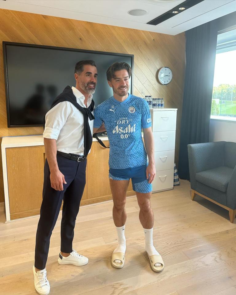 Jack Grealish met ex-Aston Villa star Juan Pablo Angel