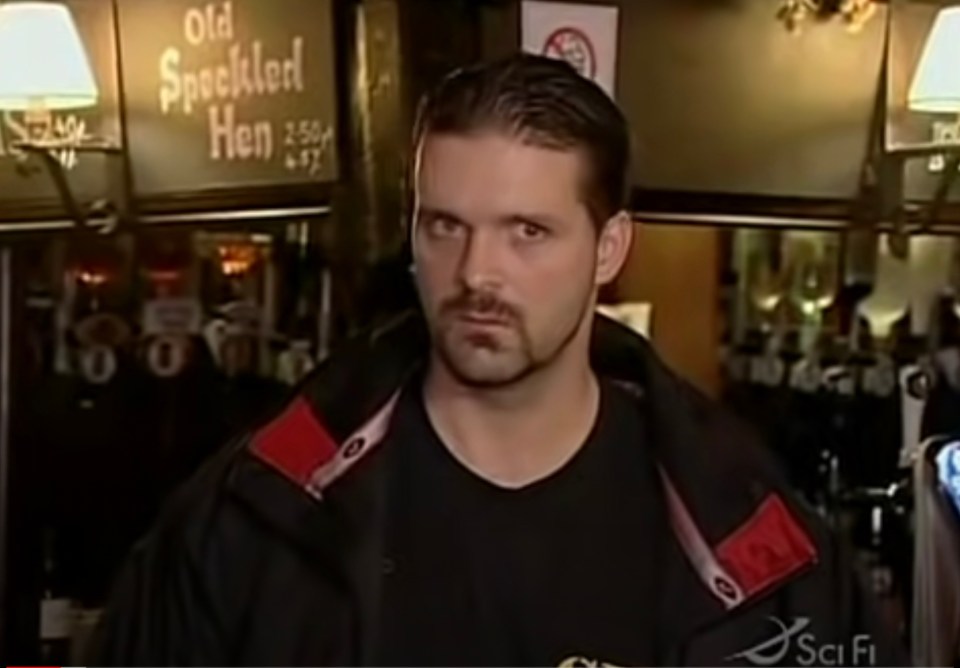 Paranormal investigator Robb Demarest inside the Black Horse pub during the filming of Ghost Hunters International in 2008