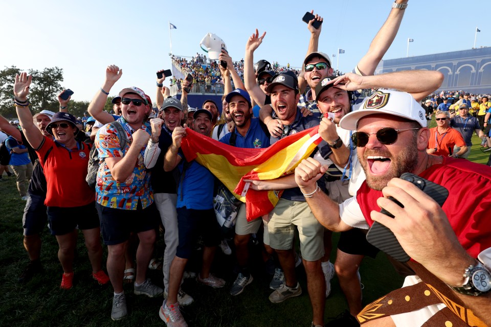 European fans celebrate the famous victory