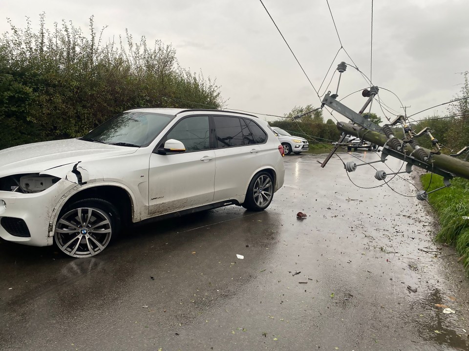 Both drivers miraculously escaped unharmed in the crash on a wet country lane near Knutsford, Cheshire.