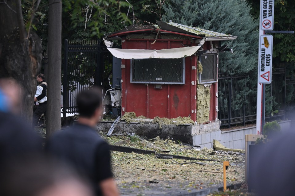 A guard post outside the interior ministry was damaged in the explosion