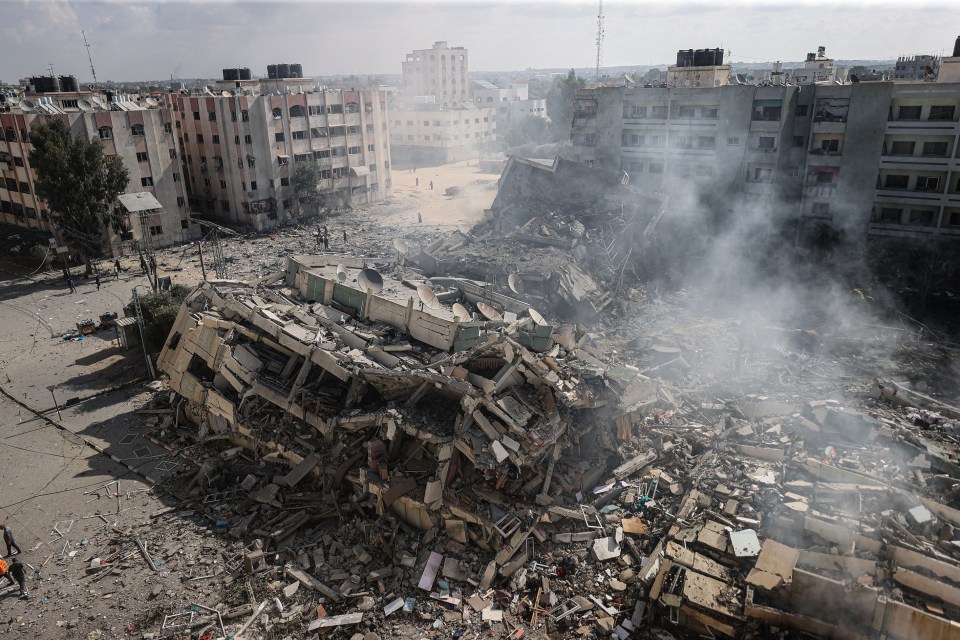 The aftermath of Israeli airstrikes at al-Zahra neighborhood in the Gaza Strip