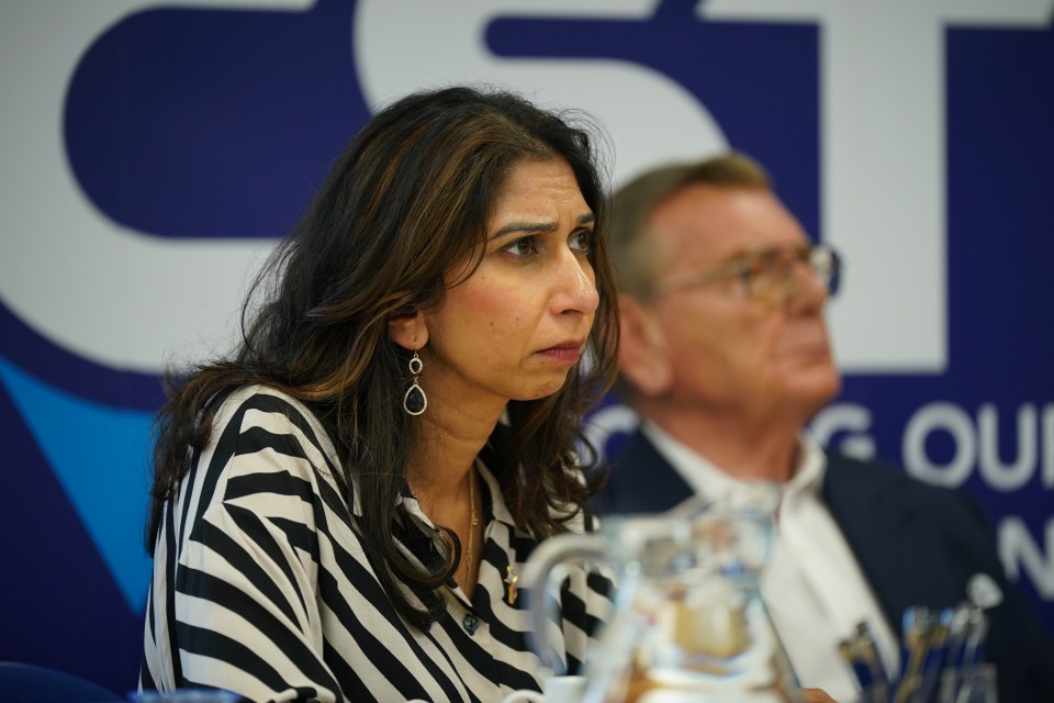 Home Secretary, Suella Braverman and Gerald Ronson, chairman of the Jewish security organisation the Community Security Trust, meet for a briefing in London