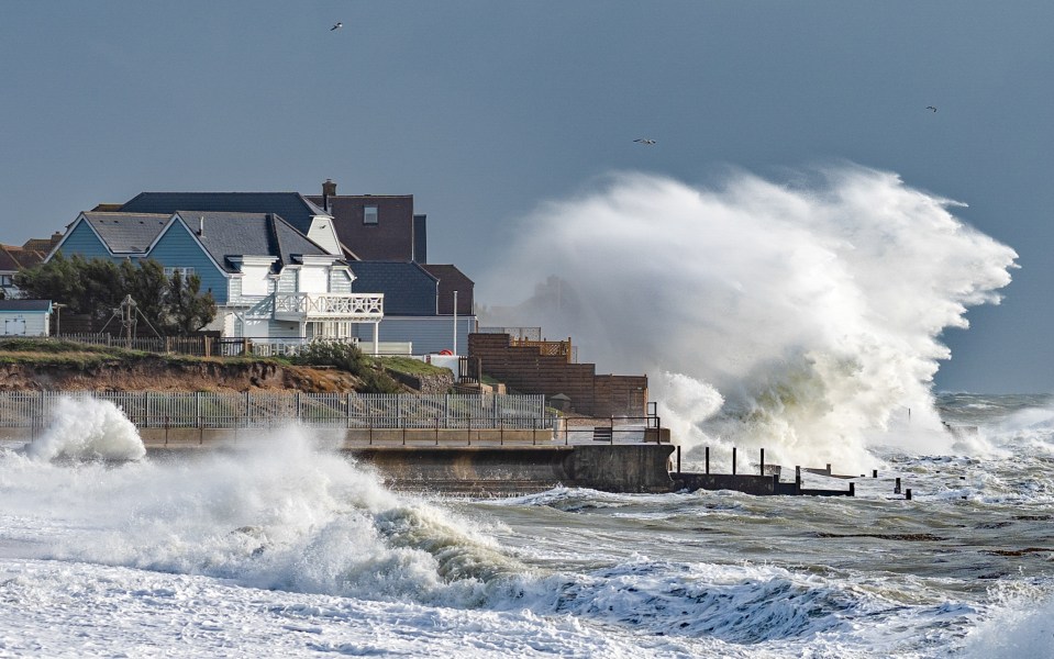 A stormy English Channel at Selsey in West Sussex