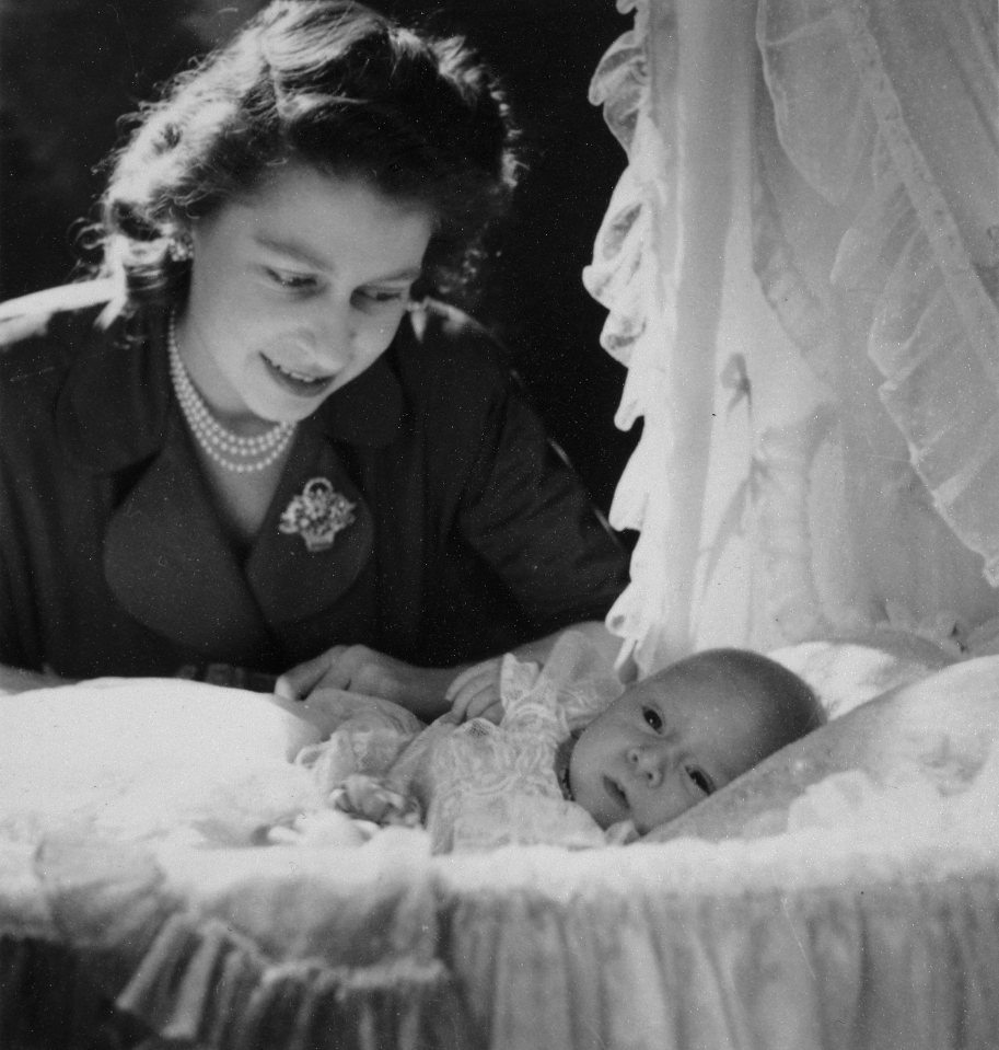 The late Queen with Charles at Clarence House in 1948