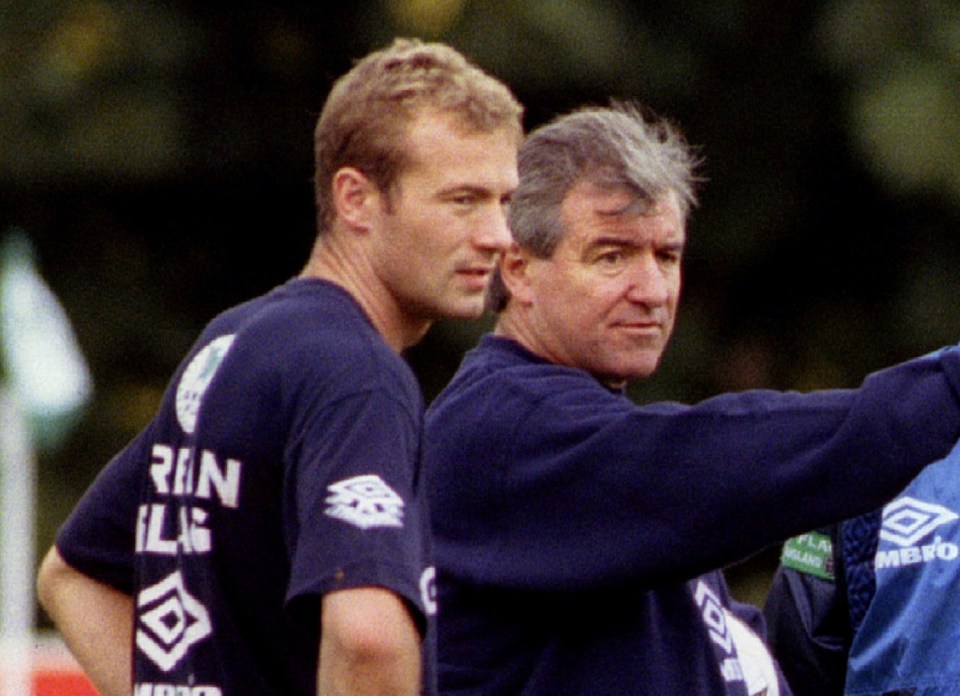 Alan Shearer  with then England manager Terry Venables in 1995