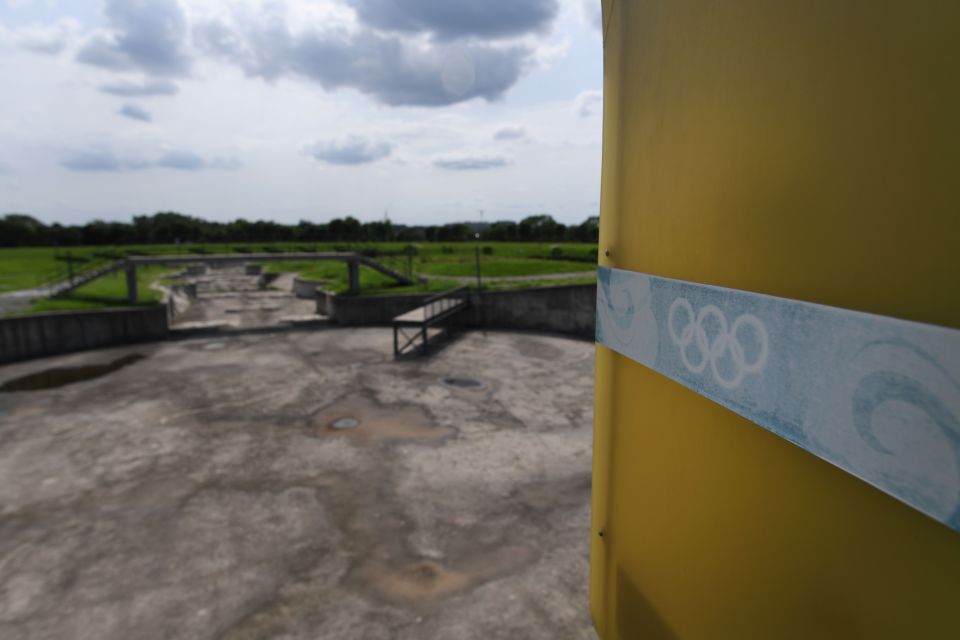 The venues and stadia from the 2008 Olympics in Beijing have been abandoned - including the white-water venue