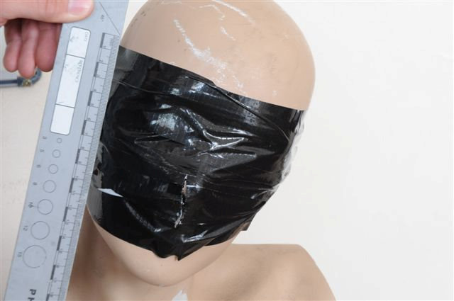 Police released a mock-up of what the mask would have looked like on Angela's face