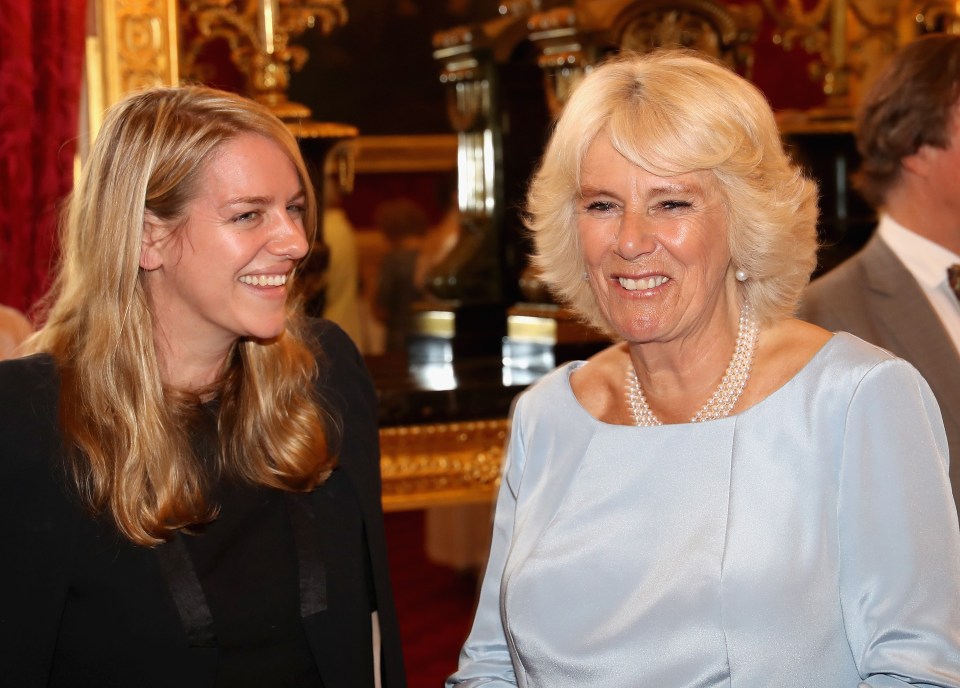 Queen  Camilla pictured with her daughter Laura Lopes as she hosts the 30th Anniversary Garden Party for the National Osteoporosis Society in St James Palace on July 12, 2016