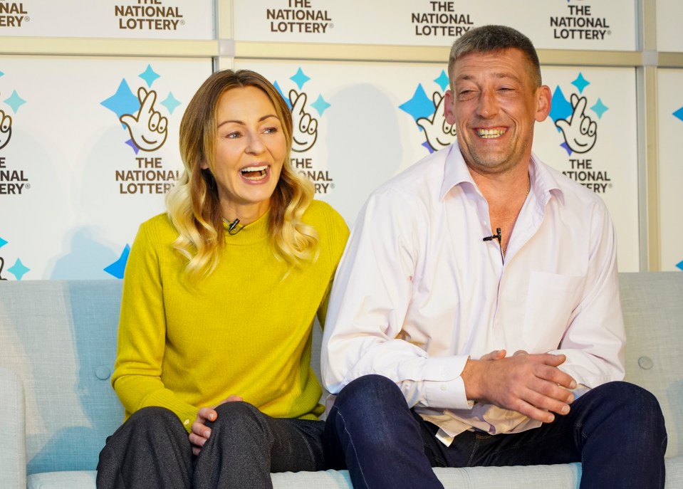 Steve Thomson and his wife Lenka after his EuroMillions win