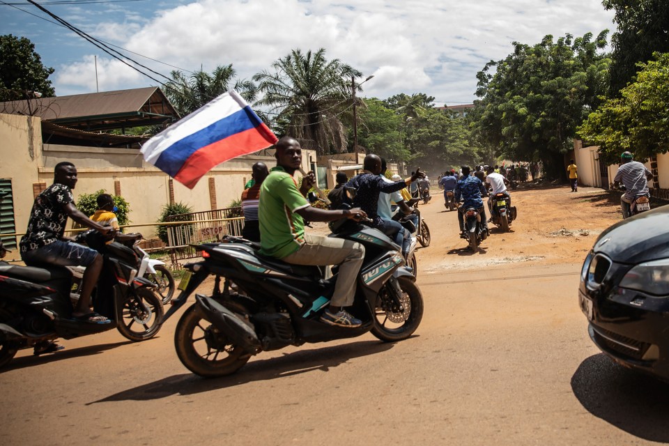 Another Russian flag is paraded in the streets of Burkina Faso as Russian influence sweeps across  Africa