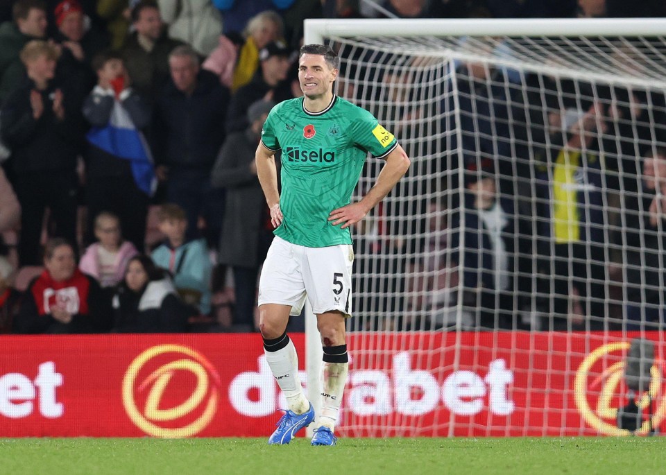 Fabian Schar sustained a ‘muscular issue’ against Bournemouth