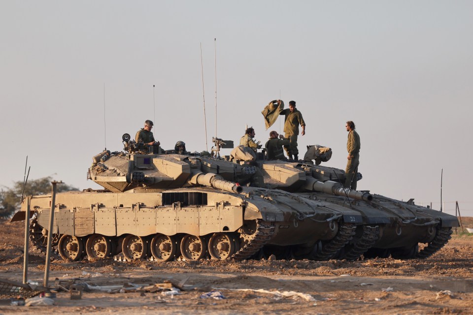 Israeli military near the border with Gaza