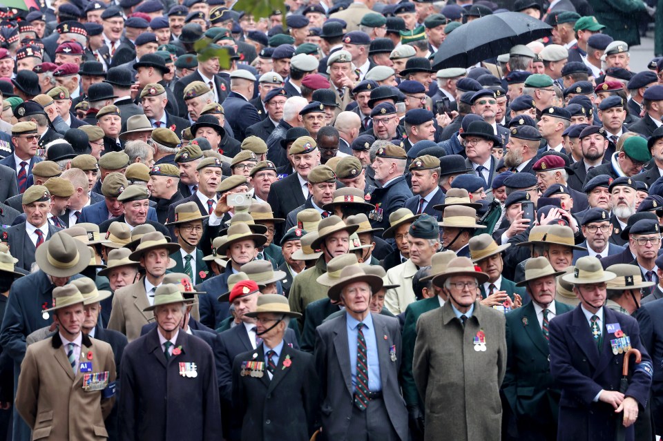 Around 10,000 veterans and 800 armed forces took to the streets today for Remembrance Day services