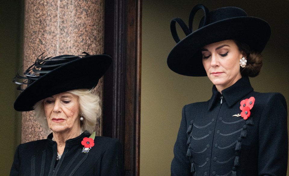 The Princess of Wales watched from the balcony alongside Queen Camilla