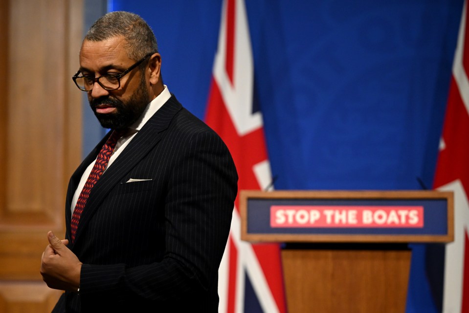 New Home Secretary James Cleverly attended the PM’s press conference amid pressure from Tory MPs to find a plan B to stop the boats