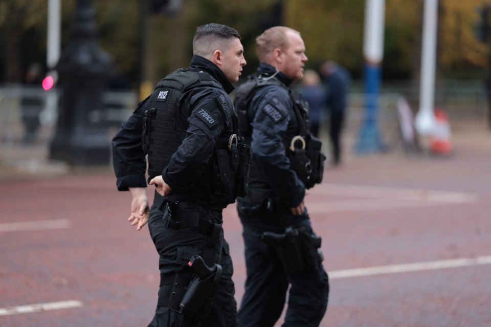 There was a heavy police presence near the Cenotaph from early morning