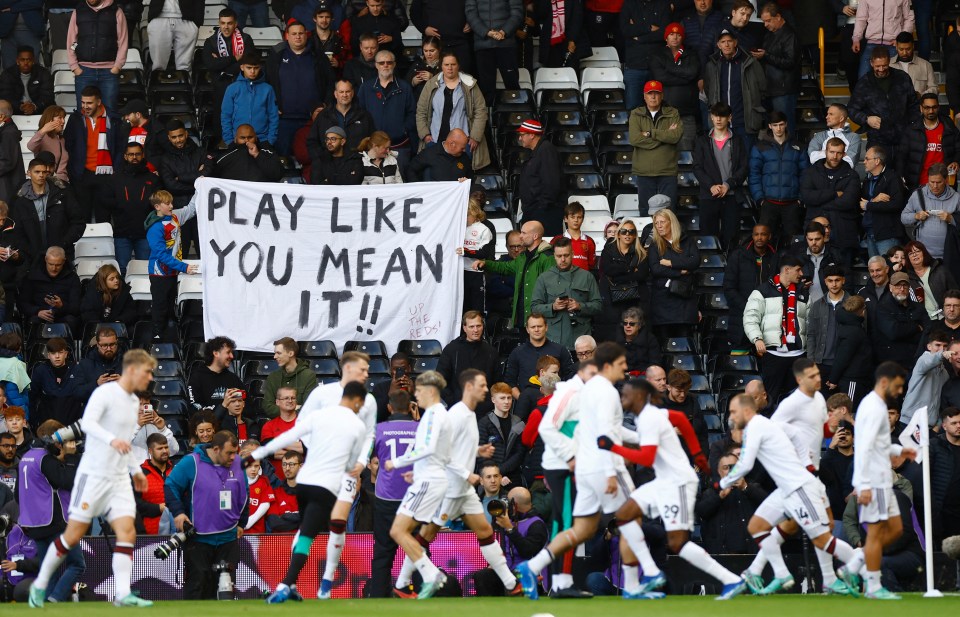 The travelling fans sent a clear message to the Red Devils players