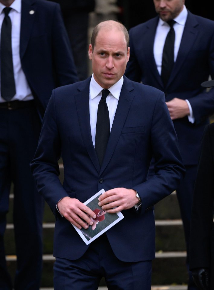 Prince William leaving Manchester Cathedral following the service today