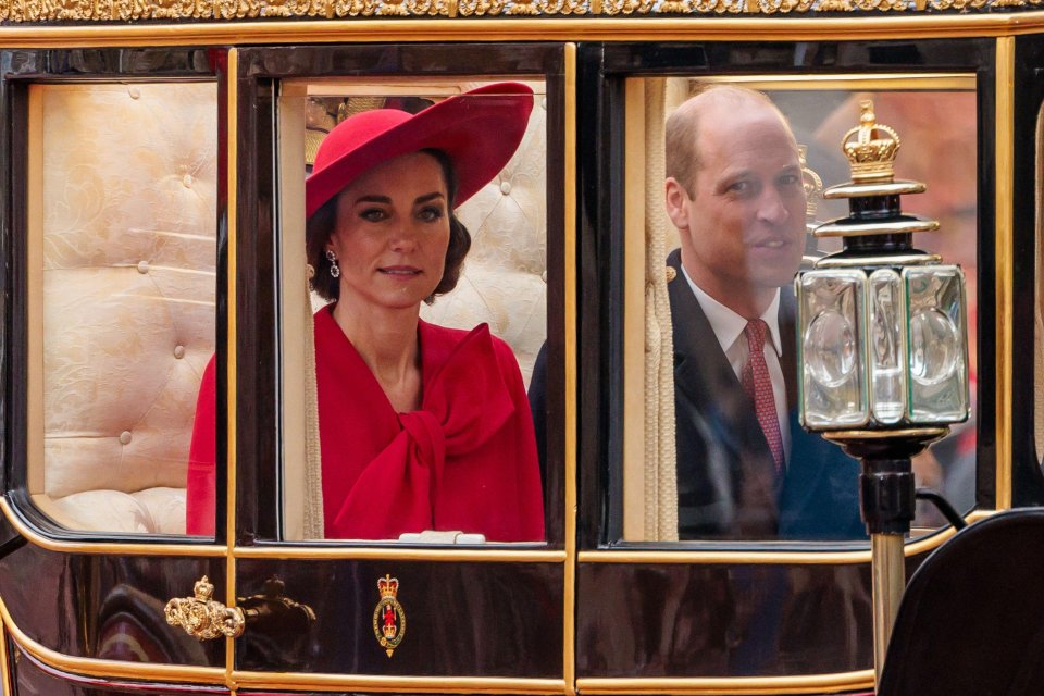 The Prince and Princess of Wales in a carriage procession along The Mall