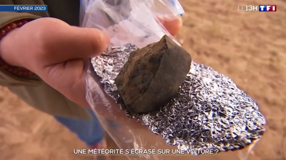 A small rock was found inside the car