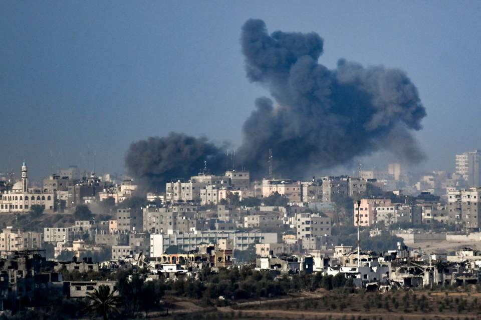 Smoke rising from Gaza after Israeli strikes on Tuesday