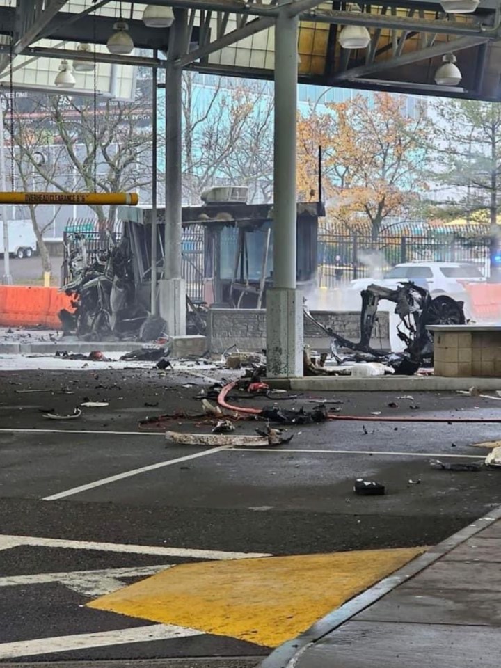 Photos from the scene show debris scattered across the ground