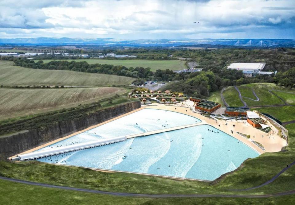 Mock ups reveal how big the giant surf lagoon will be once it's open