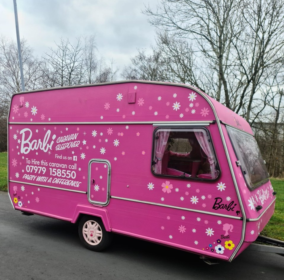 A pinktastic caravan allows guests to live the Barbie lifestyle